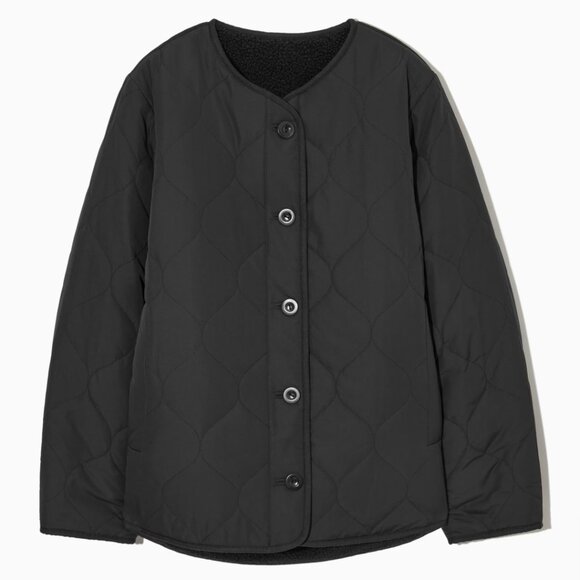COS REVERSIBLE QUILTED TEDDY LINER JACKET - Picture 2 of 4